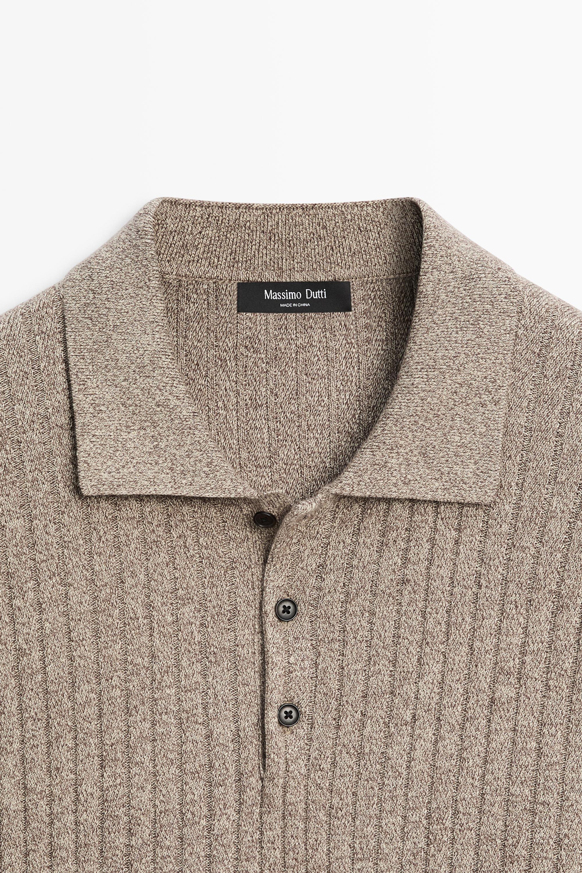 100% cotton knit polo collar sweater